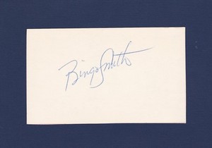 Bingo Smith signed basketball index card