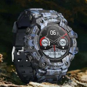Rugged Bluetooth Waterproof Military Smartwatch with Flashlight SOS - Picture 1 of 12