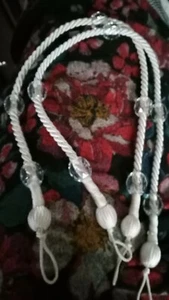 Dunelm Grey oval beads Rope Silk Tiebacks - Picture 1 of 2