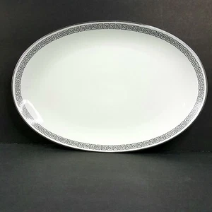Camelot Fine China Serving Plate Bavarian West Germany White Silver Trim 12 in - Foto 1 di 10