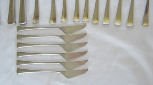 6 cuchillos de mantequilla vintage Dinamarca patrón de cubiertos de acero inoxidable ILLUMS BOLIGHUS ILB1 - Imagen 1 de 4