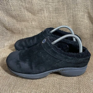 Merrell Primo Chill Mule Slides Womens 9 Black Suede Fur Comfort Shoes READ - Picture 1 of 10