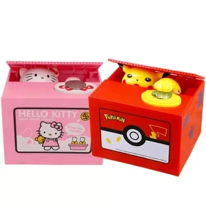 Pikachu Savings Money Box Piggy Electronic Bank Coin Moving Pokemon Gift Xmas - Picture 1 of 8