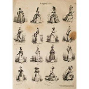 Pierre Delaporte Representación humorística Moda francesa Litografía 1831 - Imagen 1 de 4