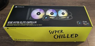 Corsair iCUE H170i Elite Capellix 420mm Liquid CPU Cooler Black RGB 3x 140mm Fan - Image 1 of 4