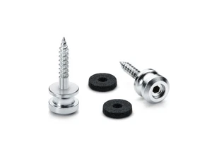 Genuine Schaller Germany S-Lock Straplock Replacement Buttons Pair, SATIN CHROME - Picture 1 of 1