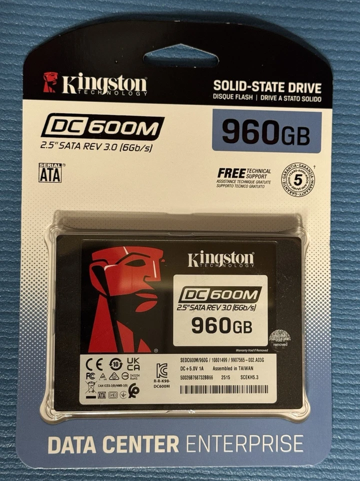 Kingston DC600M 960GB 2.5" SATA III Internal SSD (SEDC600M/960G) - Image 1 of 1