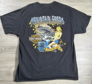Harley Davidson Dalton GA Kurzarm Shirt Hot Girl Angeln Large Flames Creek - Bild 1 von 9