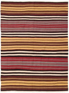 Vintage Hand Woven Kilim Rug 5'4" x 7'5" Traditional Wool Carpet - Picture 1 of 9