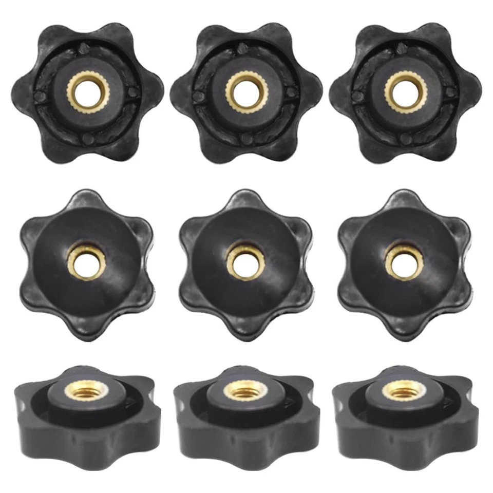 10 Pezzi Manopola Di Serraggio M6 Dado a Stella,Manopole Filettate,Pomello Femmi - Immagine 1 di 4