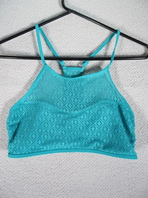 Top de natación de bikini No Boundaries Junior’s verde azulado con espalda de natación talla pequeña 3/5 Foto 1 de 4