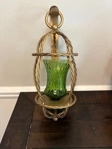 Aplique de pared de latón con candelabro votivo verde - Imagen 1 de 4