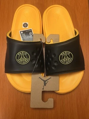Para hombres 9 Nike Jordan Play Slide PSG Paris Saint-Germain Negro Amarillo FD2114-007 Foto 1 de 2