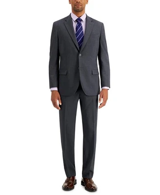 Traje Nautica Para Hombres Ajuste Moderno 2 Piezas 38 S/32 Cintura Gris Carbón Elástico Sólido Foto 1 de 3