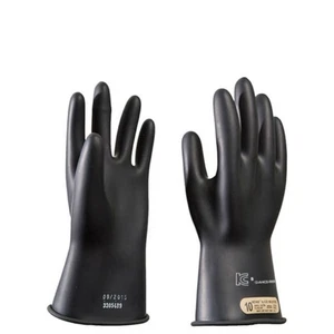 NOVAX Electrical Insulating Safety Gloves 500V Class 00 (28 cm/11 Inch) Black - Picture 1 of 1