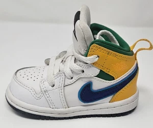 Nike Jordan 1 Mid Top Blanco Multicolor Niños Talla 4C Tenis Zapatos 640735-128 - Imagen 1 de 8