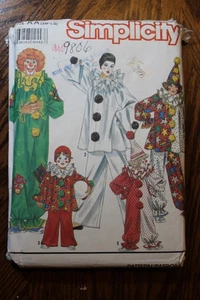 Simplicity 9806 Adult Clown Costume & Hat Size S-M-L Uncut - Picture 1 of 3