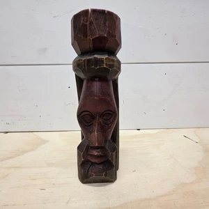 Hand Carved Ironwood Tiki Statue 7" Jamaica - Picture 1 of 9
