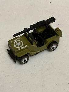 Vintage Hot Wheels 1970 Redline U.S. Army Jeep Gunslinger Olive Green Die-Cast - Bild 1 von 6