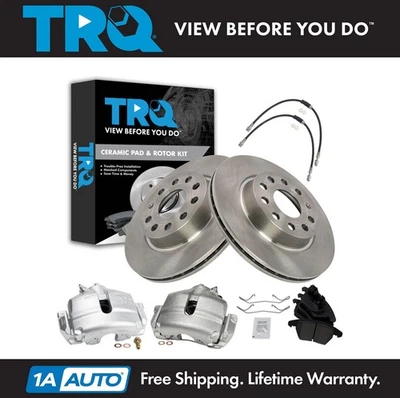 TRQ Brake Pad & Rotor Kit Ceramic Fits 2012-2017 Volkswagen Jetta - Image 1 of 4
