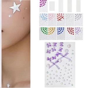 1 Hoja Estrás Decoración Facial Accesorios Perlas Imitación Gemas Ligeras - Imagen 1 de 36