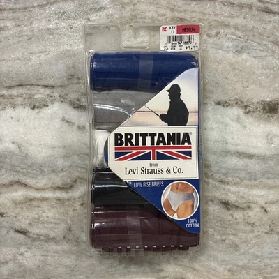 全新 复古 Brittania Levi Strauss Kmart 男式 5 件装 低腰内裤 — 第 1/2 张图片