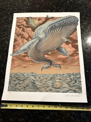 SIGNED The Floating Whale 2013 Poster by EMEK 1st edition #40/650 Art Print - Image 1 of 4
