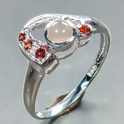 Handmade Natural Moonstone Ring 925 Sterling Silver Size 7 /R441478 - Image 1 of 4