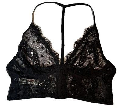 Intimately Free People Lennox Longline Lace Bra Black Sz Medium Retail: $48 NWT - Image 1 of 4