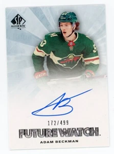 2021-22 UD SP Authentic Adam Beckman Future Watch Retro Auto #ed/499 RC Wild - Picture 1 of 2
