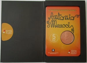 Italien 5 Euro 2021 150 Jahre Telefon von Antonio Meucci - Picture 1 of 3