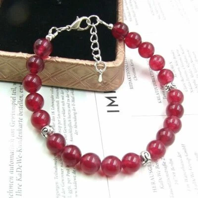 BAILYSBEADS wunderschönes Rubin-Armband Armkettechen Bracelet behandelt M4 - Bild 1 von 2