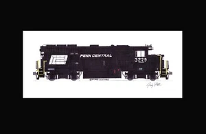 Penn Central GP40 #3229 11"x17" impresión mate firmada por Andy Fletcher - Imagen 1 de 1