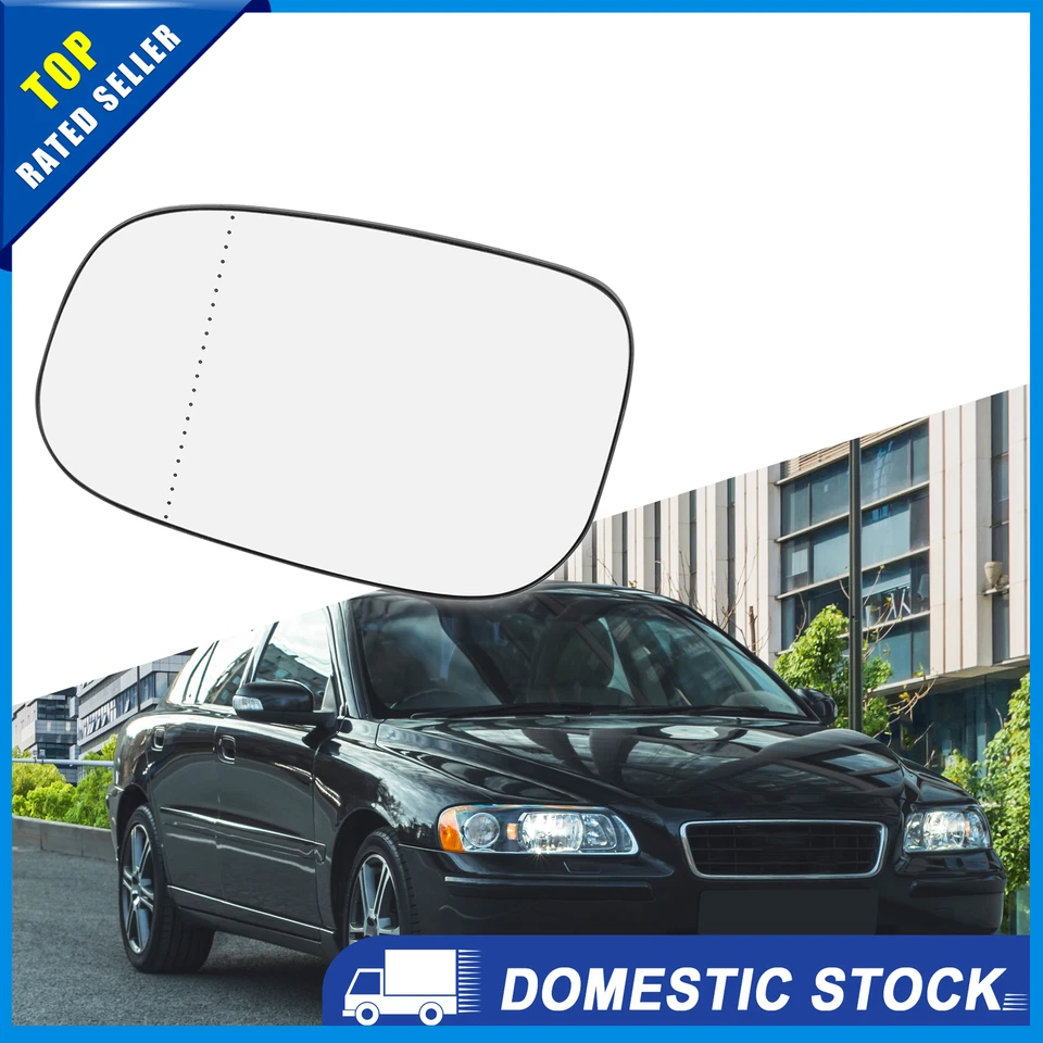 Espejo de vidrio térmico con placa de respaldo lado izquierdo LH para Volvo S60 2007-2009 Foto 1 de 4