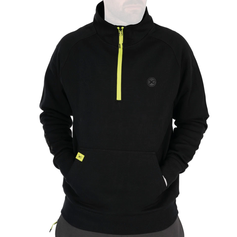 Fox Matrix Sweatshirt für einen Angler, 1/4 Zip Sweat Black/Lime (Black Edition) - Bild 1 von 1