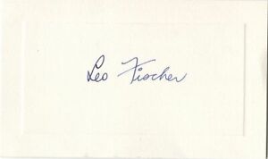 Leo Fischer Signed AUTO Card President of the National Basketball League NBA D70