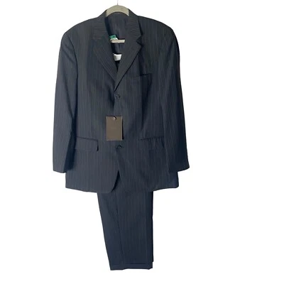 Traje Blazer Pantalón Tasso Elba 2 piezas Hombre Talla 40R W34X30L 100% Lana Rayas Foto 1 de 4