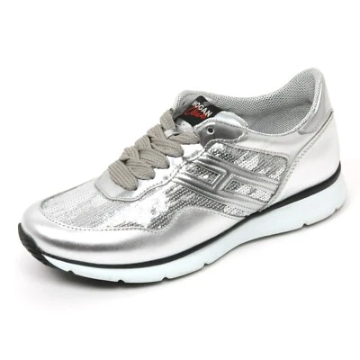 B9534 sneaker donna HOGAN CLUB H254 TRADITIONAL scarpa argento shoe woman - Immagine 1 di 4