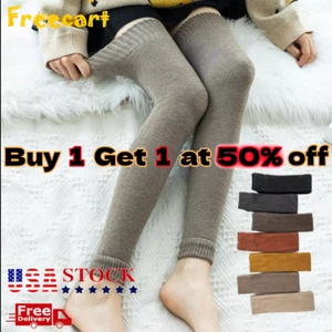 Womens Winter Warm Leg Warmers Long Knit Knitted Crochet Socks Leggings Socks - Picture 1 of 14