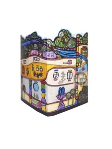 3D Laternenkarte, Hundertwasser inspiriert, mehrfarbige Häuser, 3D Karte, Zuhause - Bild 1 von 6