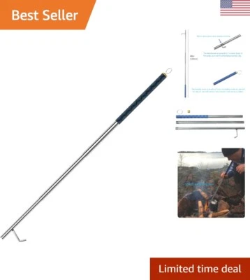 Póker de fuego al aire libre para camping en pozo de fuego - 48" - acero inoxidable ligero Foto 1 de 4