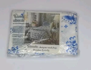 New Old Stock Vintage Wamsutta Twin Flat Sheet Porzellan Schmetterling blau weiß A2 - Bild 1 von 2