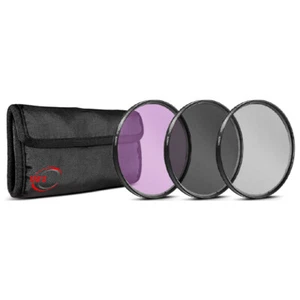 49mm 3-Piece Multi-Coated HD UV CPL FLD Filter Set + Carry Pouch for Thread Lens - Picture 1 of 7