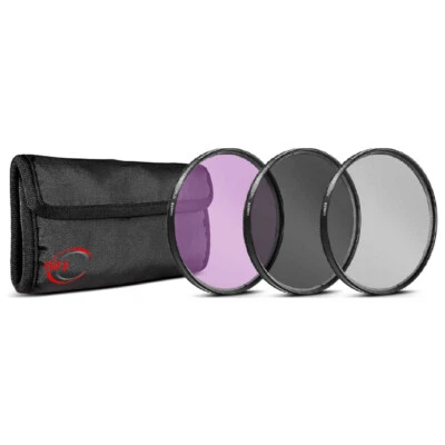 49mm 3-Piece Multi-Coated HD UV CPL FLD Filter Set + Carry Pouch for Thread Lens - Image 1 of 4