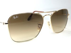 Ray Ban Caravan RB3136 1/51 Gold Frame with Light Brown Gradient Lens Sunglasses