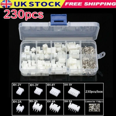 230PCS JST XH2.54mm 2 3 4 5 Pin PCB Board Connectors Plug Male Female Kit Set - Image 1 of 4
