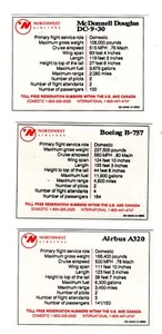 (3) CARTE COMMERCIALI, NORTHWEST KLM, Mcdonnell + BOEING, AIR BUS, McD DOUG & 3 PCD - Foto 1 di 3