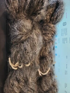 2 unknown medium Worsted Yarn gray white hues 5-6 oz sift furry - Picture 1 of 5
