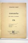 LIVRE ANCIEN RAVEL CONCERTO POUR PIANO ET ORCHESTRE 1958