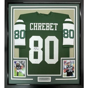 Framed Autographed/Signed Wayne Chrebet 33x42 New York Green Jersey JSA COA - Picture 1 of 2